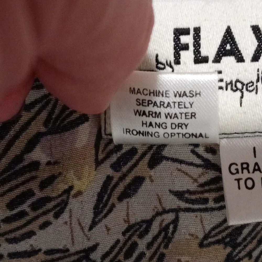 🖤VTG Flax by Jeanne Engelhart🖤 - Black/Tan Floral Print Sleeveless Dress - Picture 11 of 14